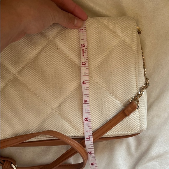 A New Day Cream Crossbody Bag with Tan Strap - Picture 8 of 9